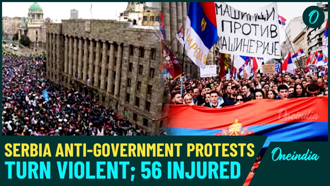 Serbia Protests | 325,000 Protesters Storm Streets Over Deadly Railway Collapse; 56 Injured | VIDEO