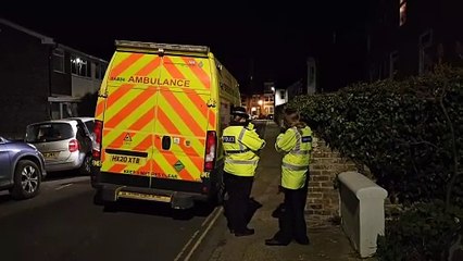 Emergency incident in Southsea with multiple police in attendance last night - video by Stu Vaizey