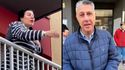 Albiol se encara a una okupa junto con los vecinos de Badalona