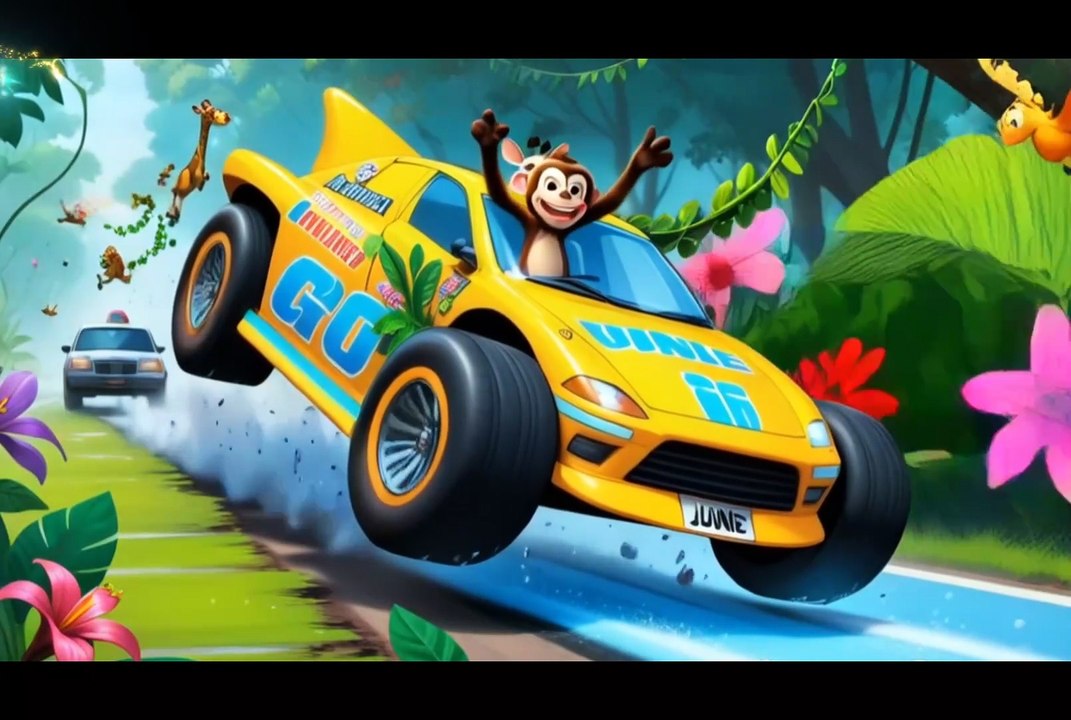 Monkey new red car