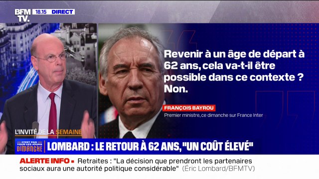 Retraites: C'est aux partenaires sociaux de décider , selon Éric Lombard, ministre de l'Économie
