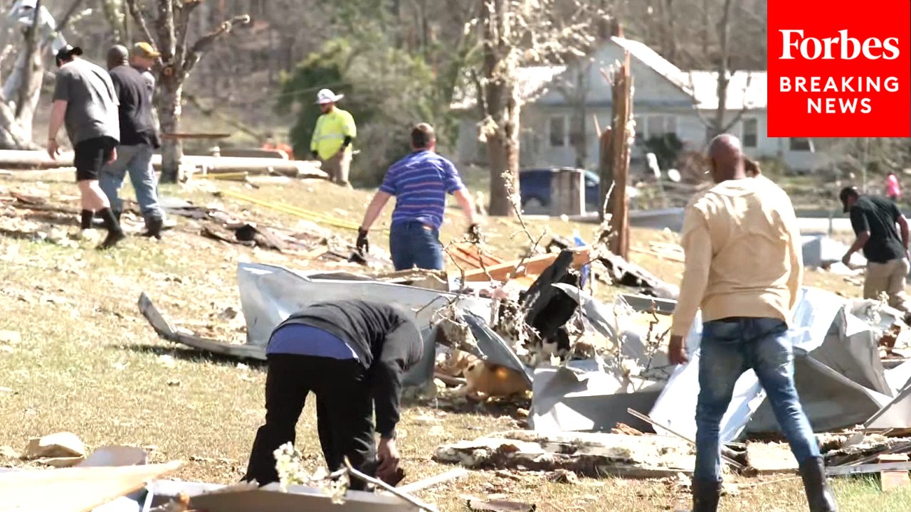 Residents Begin Cleanup Operations After Severe Storms Cause Damage In Alpine, Alabama