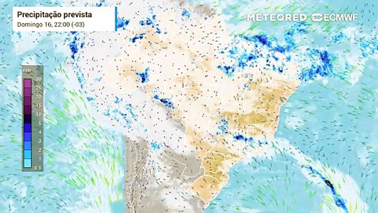 Previsão de chuvas e nebulosidade