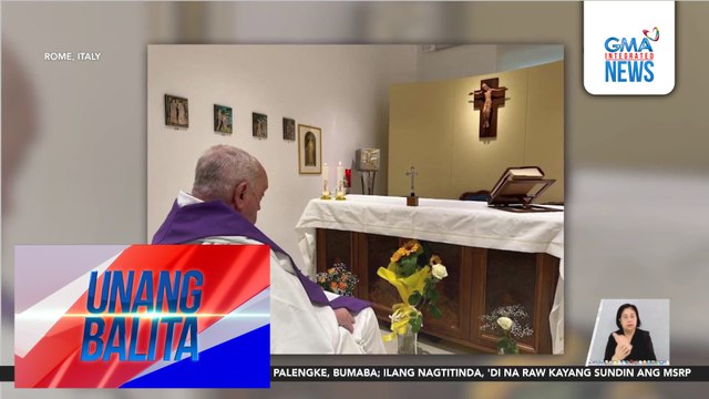 Pope Francis, nakiisa sa Sunday mass sa ospital; unang larawan niyang inilabas ng Vatican simula nang maospital | Unang Balita