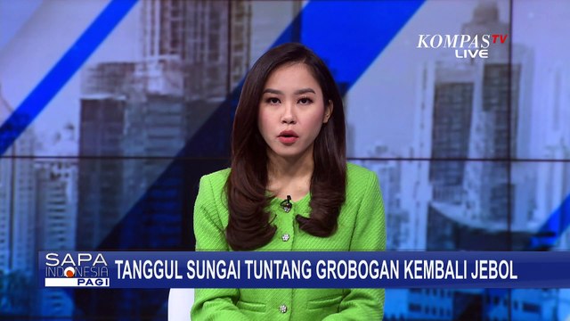 Permukiman Warga Banjir Akibat Tanggul Sungai Tuntang di Grobogan Jebol Lagi