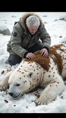 🐻❄️ Elderly Man Rescues Polar Bear from Swarming Beehives! ❤️🐝