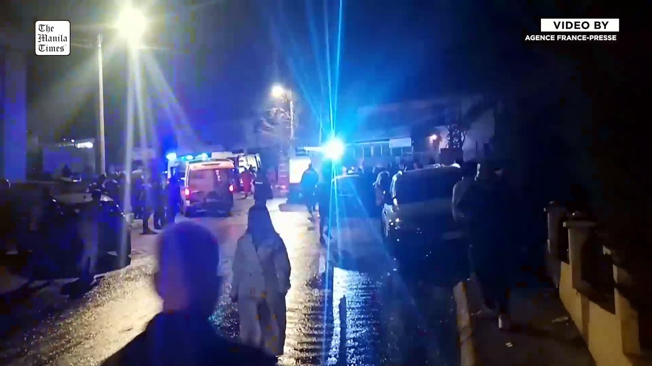 Emergency services on site after fire at North Macedonia nightclub kills 51