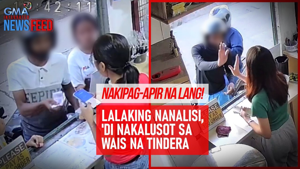 Nakipag-apir nalang! Lalaking nanalisi, 'di nakalusot sa wais na tindera | GMA Integrated Newsfeed