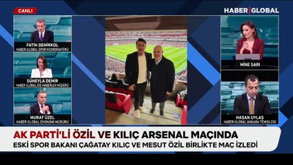 Mesut Özil ve Cumhurbaşkanı Danışmanı Kılıç, Arsenal maçını izledi