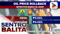 Bawas-presyo sa diesel at kerosene, ipatutupad bukas