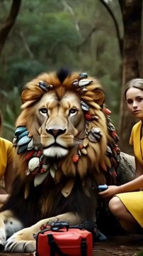 Barnacles infected Lion Rescued Wildlife team