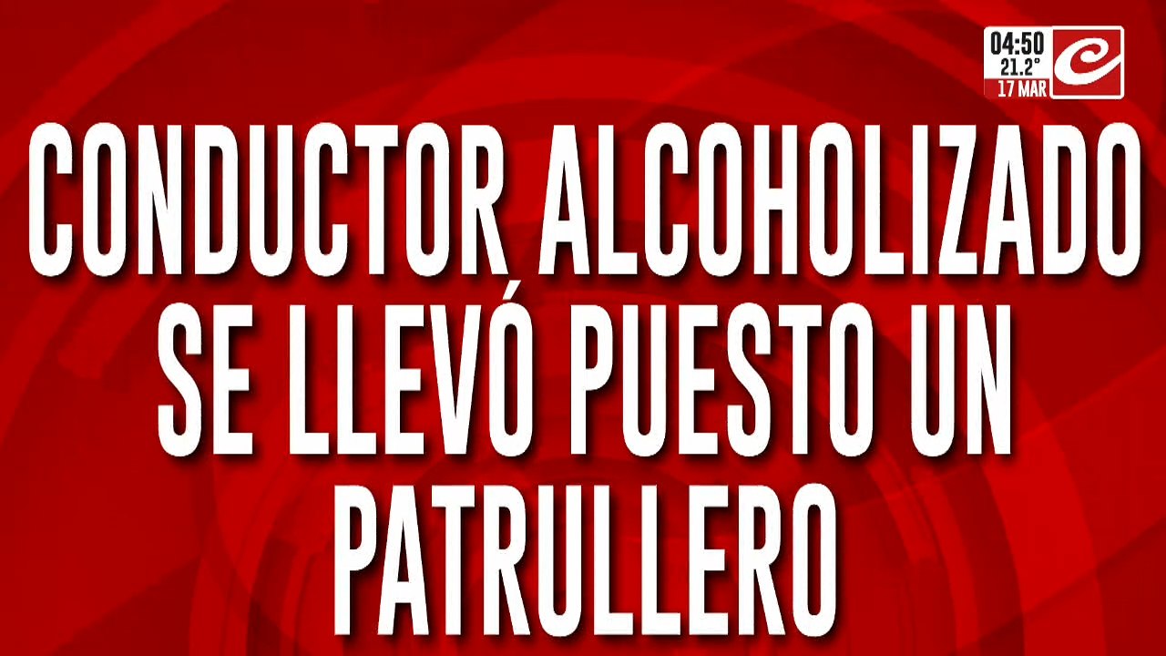Manejaba borracho y terminó chocando con un patrullero