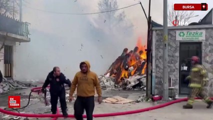 Bursa'da geri dönüşüm tesisinde yangın