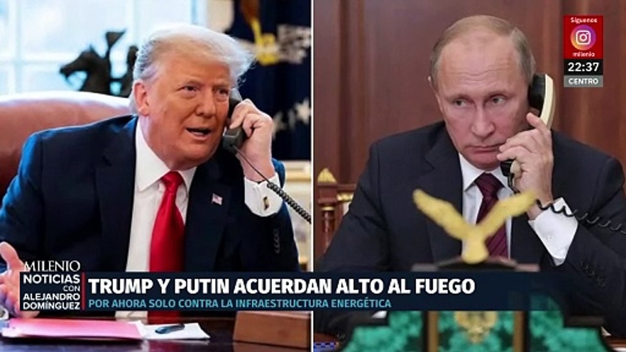 Trump y Putin acuerdan alto al fuego y cese de hostilidades en Ucrania tras llamada telefónica
