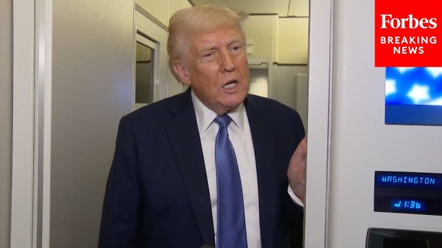 Trump Takes Multiple Questions From Reporters On Flight Back To D.C. | FULL AIR FORCE ONE GAGGLE