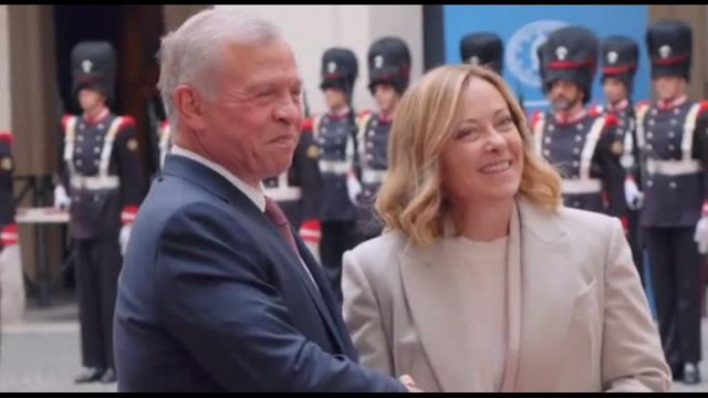 Meloni riceve a Palazzo Chigi il re di Giordania Abdallah II