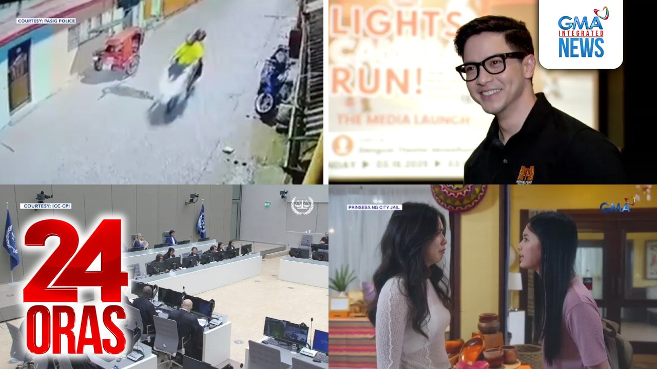 24 Oras: (Part 2) Riding in tandem na sangkot sa pamamaril; assets ng nililitis sa ICC, mahalagang ma-freeze; maaaring pagkunan ng danyos sa mga biktima; Alden Richards, tumutulong sa pag-organize ng run for a cause, atbp.