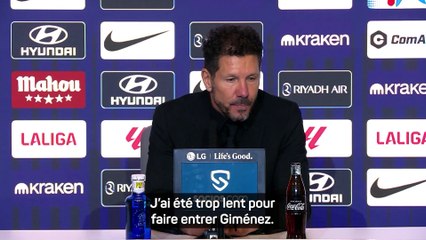 Simeone : "J'ai été trop lent pour faire entrer Giménez"
