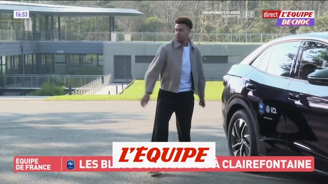 La première arrivée de Désiré Doué à Clairefontaine - Foot - Bleus