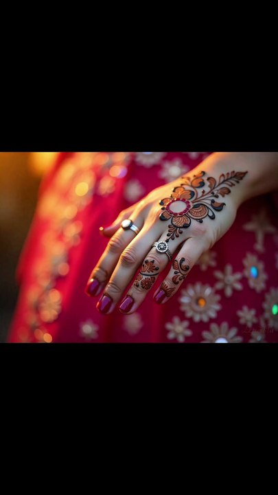 stylish and attractive back hand mehndi design