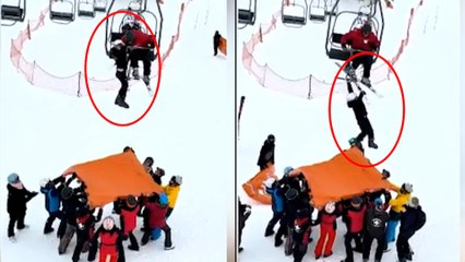 Un niño se queda colgando de un telesilla en la estación de Valdesquí (Madrid)