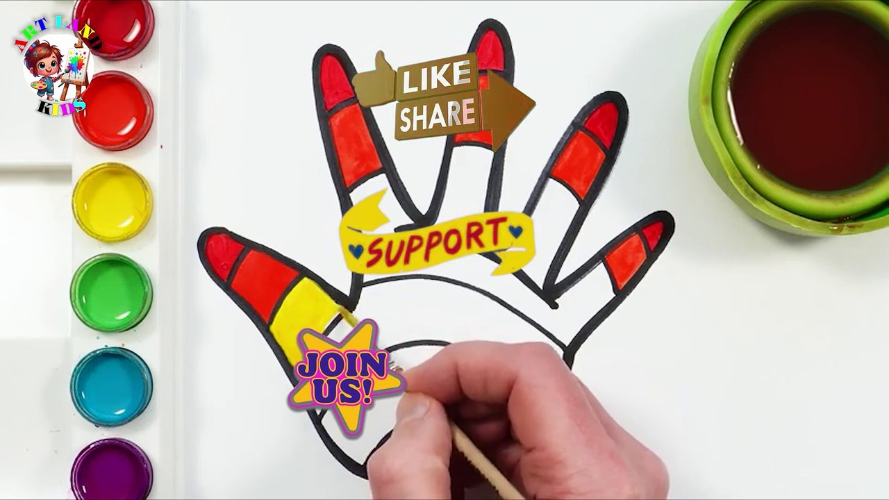 🌈 Rainbow Handprint Drawing & Coloring for Kids ✋🎨