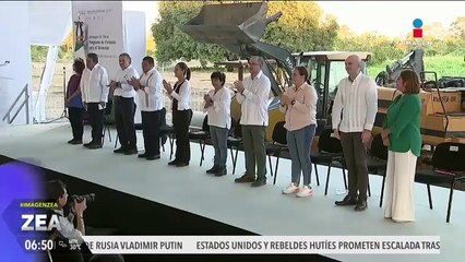 Sheinbaum coloca la primera piedra de la construcción de viviendas en Huimanguillo