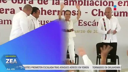 Sheinbaum encabeza inicio de obras de la carretera a Macuspana-Escárcega