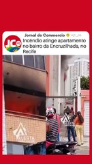 Incêndio atinge apartamento no bairro da Encruzilhada, no Recife