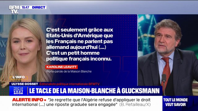 Karoline Leavitt, porte-parole de la Maison Blanche: C'est seulement grâce aux États-Unis que les Français ne parlent pas allemand aujourd'hui
