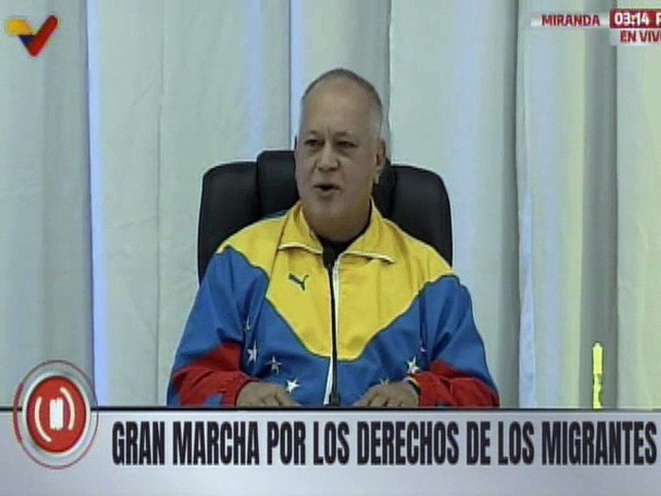 Diosdado Cabello: Exigimos al Gobierno de EE.UU. respeto a nuestros migrantes