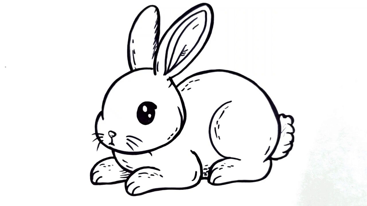 How to draw a rabbit easy step by step __ Cute bunny rabbit drawing 🐰 🐇