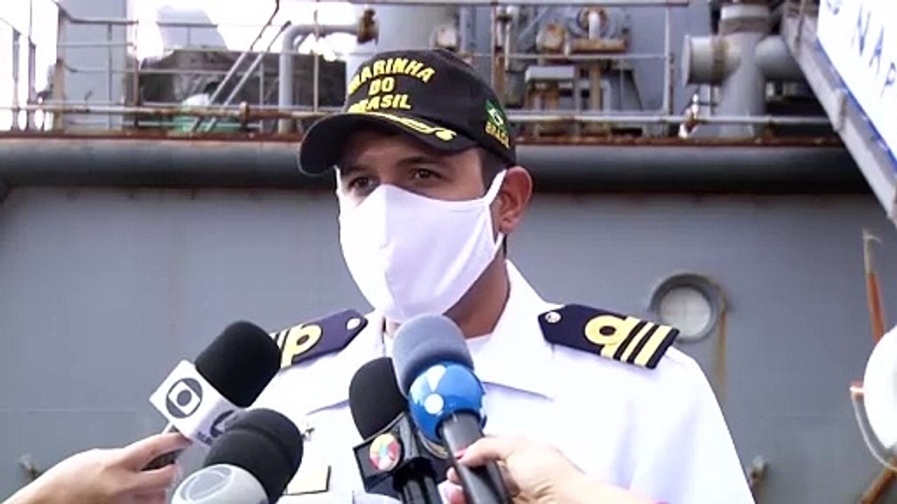 b'Navio chega em Belm trazendo cilindros de oxig\xaanio para pacientes com Covid-19 no Par'