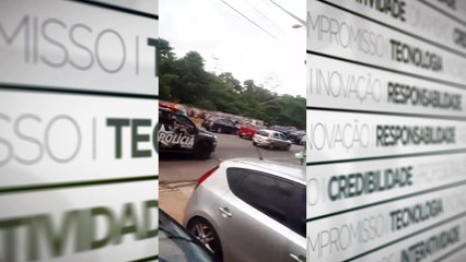 b'Negociao policial interdita trnsito em avenida de Belm'