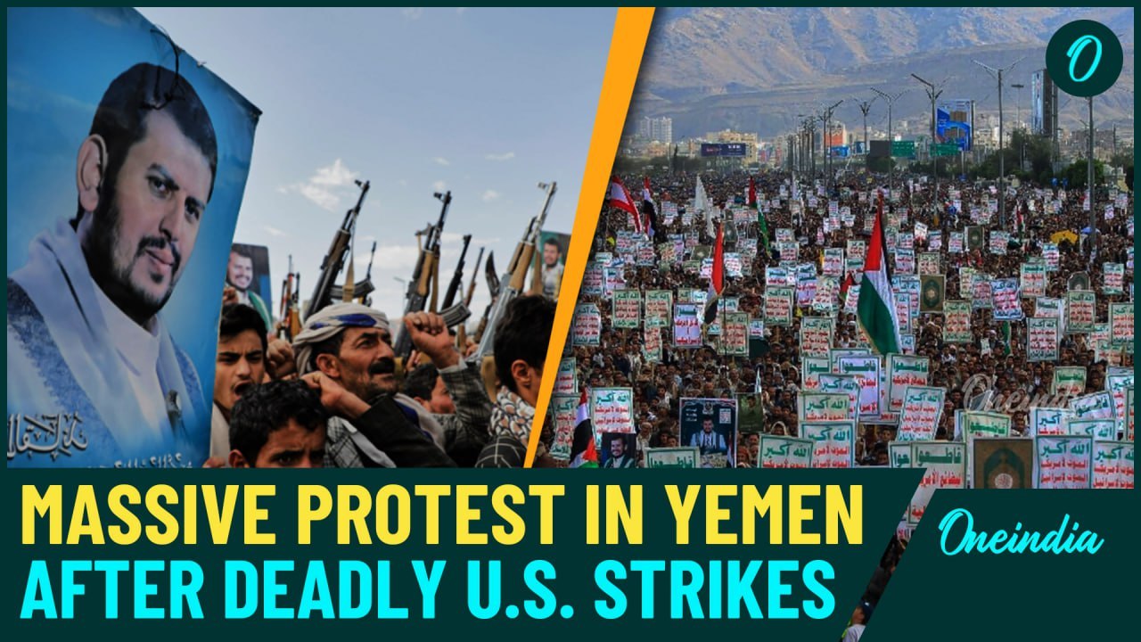 "Death to America" Chants Echo in Yemen: Massive Protests Erupt after U.S Strikes Kill 50+ | Videos