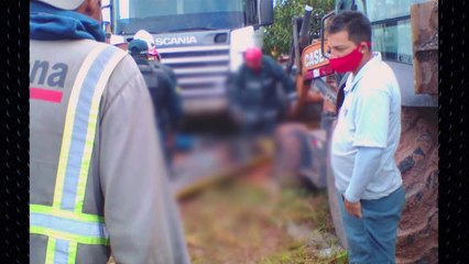 b'Operrio morre atropelado em acidente no Tapan'