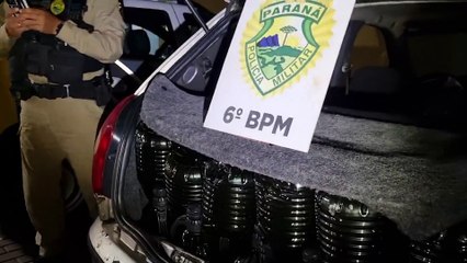 PM apreende Palio forrado com azeite importado na BR-369 em Cascavel