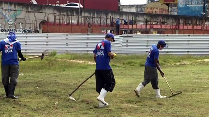 b'Estado promove ao de limpeza nos monumentos de Belm'