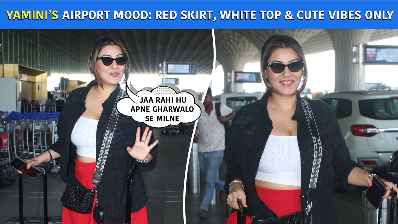 Off To Meet Family, But Making It Fashionable! Yamini Malhotra Stuns in Red Skirt At Mumbai Airport