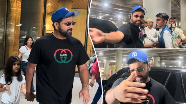 Rohit Sharma Snapped With Family At The Airport! Directs The Paps On How To Click Pictures!