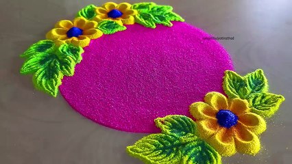 Easy rangoli designs for beginners _ Satisfying video _ Sand art(720P_60FPS)