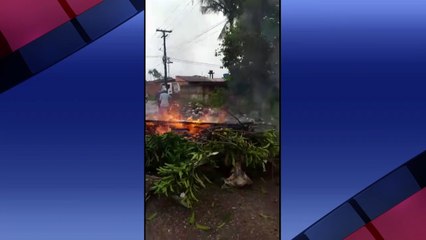b'Moradores fazem protesto em Ananindeua'