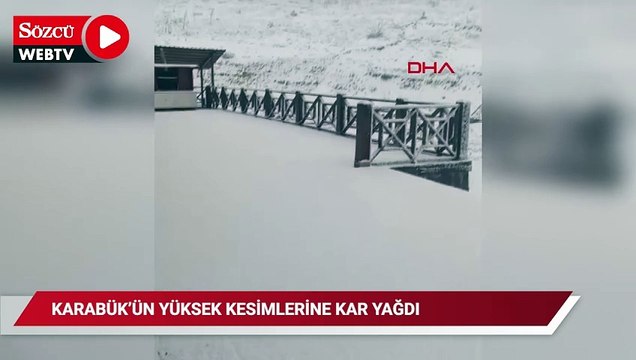 Karabük'ün yüksek kesimlerinde kar yağışı etkili oldu