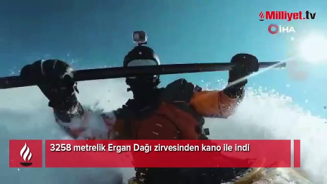 3258 metrelik Ergan Dağı zirvesinden kano ile indi