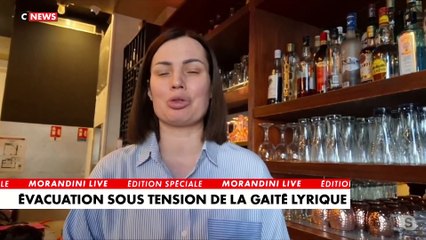 Elia, restauratrice dans le quartier de la Gaîté Lyrique, à Paris, se dit soulagée par l'évacuation des migrants