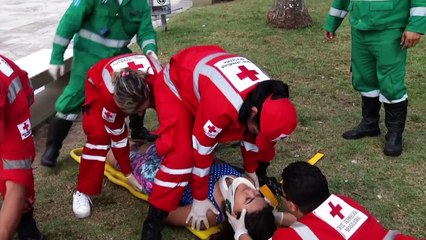 b'Cruz Vermelha faz simulao de atendimento no Crio '