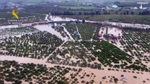 Devastadora imagen a vista de pájaro tras la crecida del río Guadalhorce