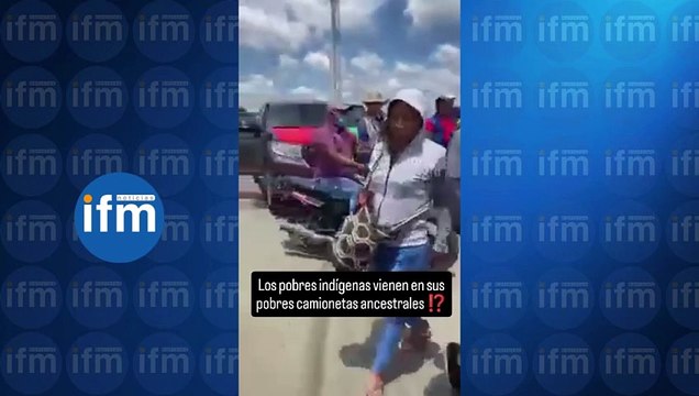 Indígenas se movilizan a las marchas en camionetas blindadas