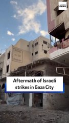 Aftermath of Israeli strikes in Gaza City