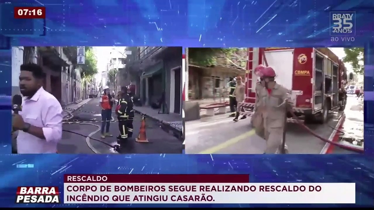 b'Edimar ao vivo rescaldo do incendio na Gaspar...